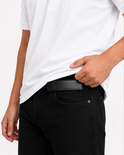 Black No-Buckle Belt - 2 pieces