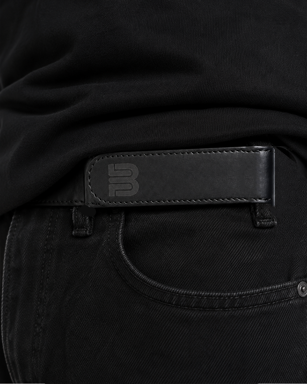 Black No-Buckle Belt - 2 pieces
